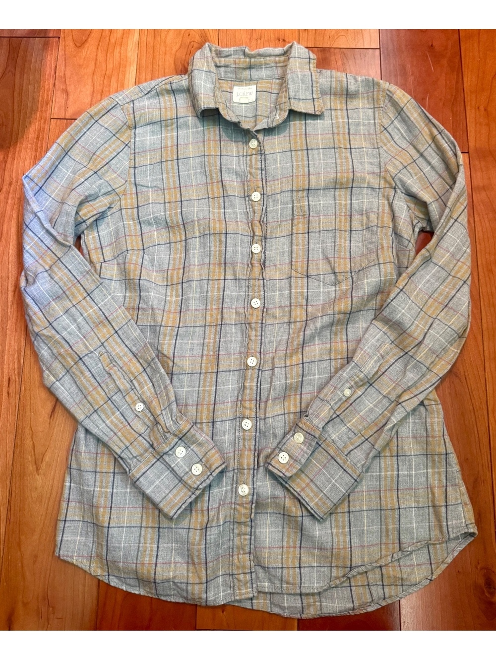 J.Crew Women's The Perfect Shirt Plaid Button-Down Shirt XS 100% Cotton